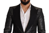 Blazer metallico grigio jacquard slim fit