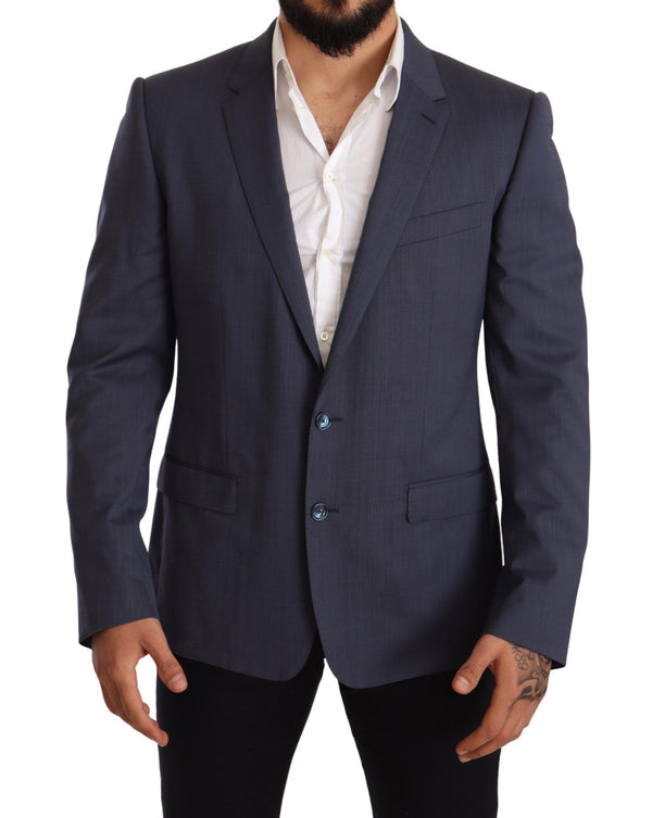 Elegante giacca da blazer martini di lana blu