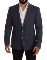 Elegante chaqueta de blazer de martini de lana azul