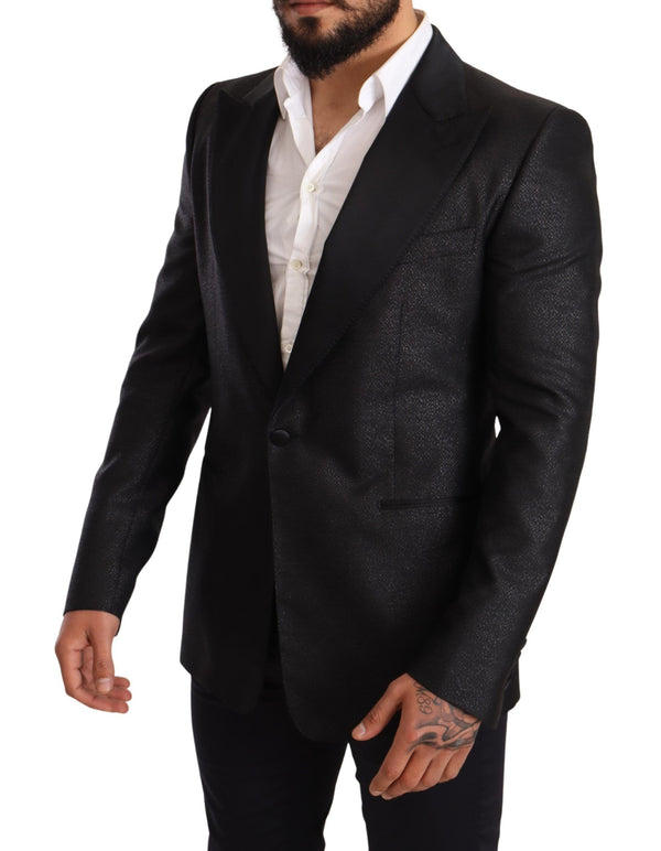 Elegante giacca Blazer Black Metallic Slim Fit