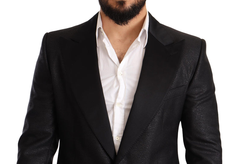 Elegante giacca Blazer Black Metallic Slim Fit