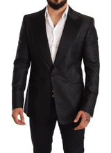 Elegante giacca Blazer Black Metallic Slim Fit