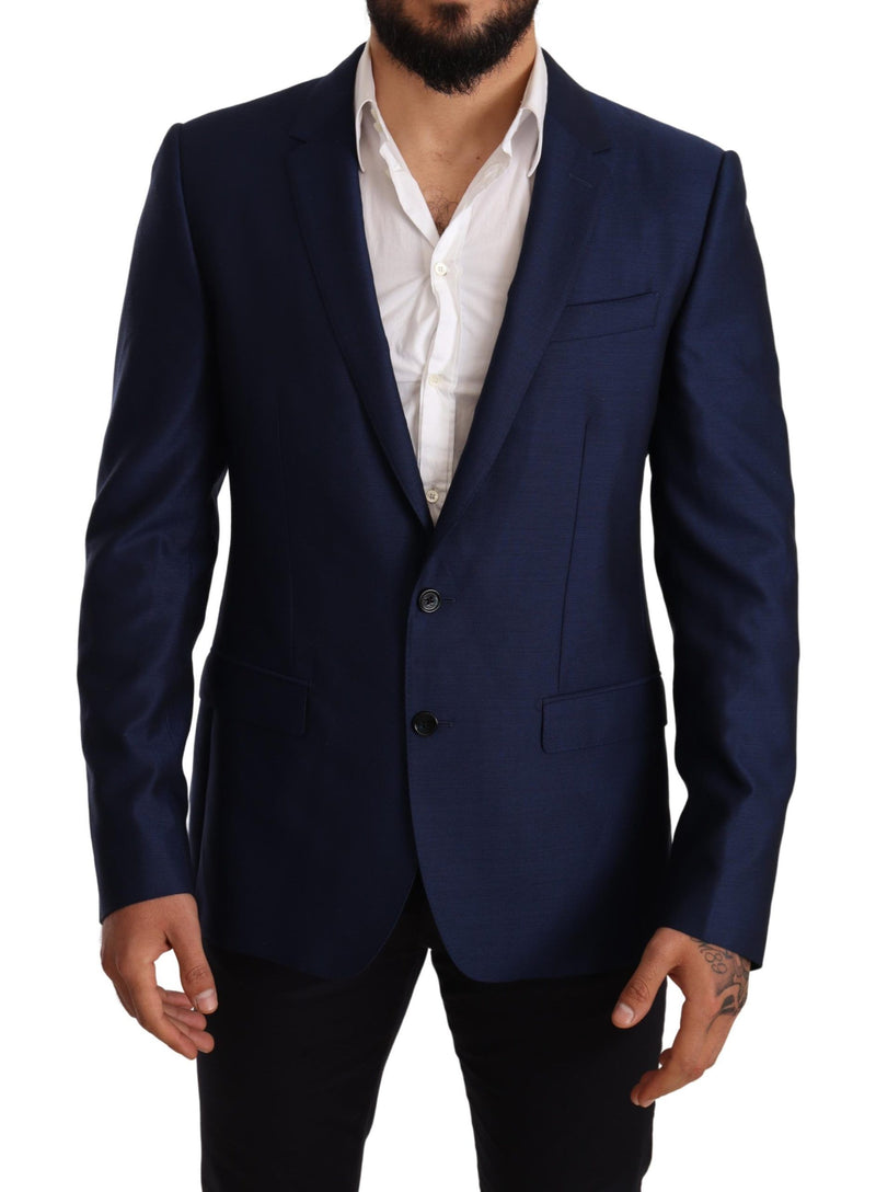 Élégant blazer martini en laine bleu vierge