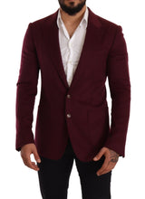 Eleganter Maroon Bordeaux Cashmere Blazer