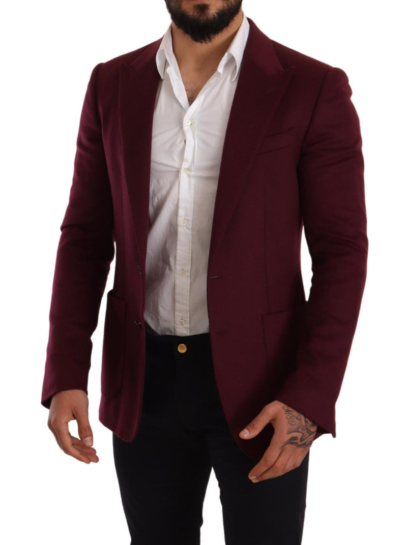 Eleganter Maroon Bordeaux Cashmere Blazer