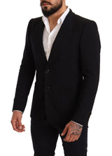 Blazer de algodón negro elegante Fit Negro