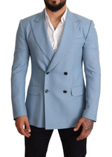 Elegante blazer de hombres de cachemir azul de cachemir