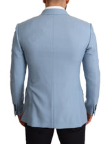 Elegante blazer maschile blu-silk-silk