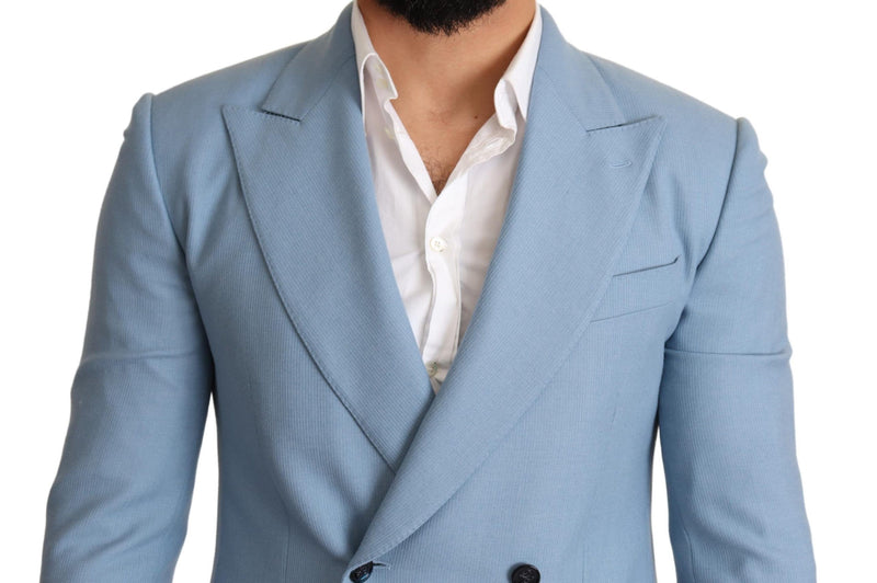 Elegante blazer maschile blu-silk-silk