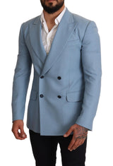 Elegante blazer de hombres de cachemir azul de cachemir