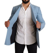 Elegante blazer maschile blu-silk-silk