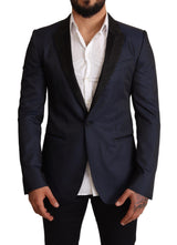 Élégant blazer martini slim fit bleu