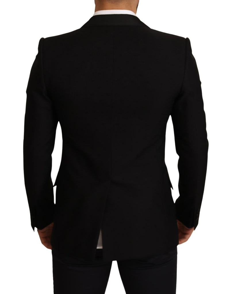 Elegante chaqueta de blazer negro de ajuste delgado