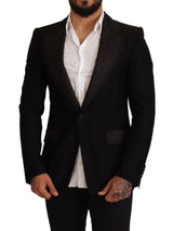 Elegante giacca blazer nera in forma slim