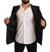 Elegante chaqueta de blazer negro de ajuste delgado