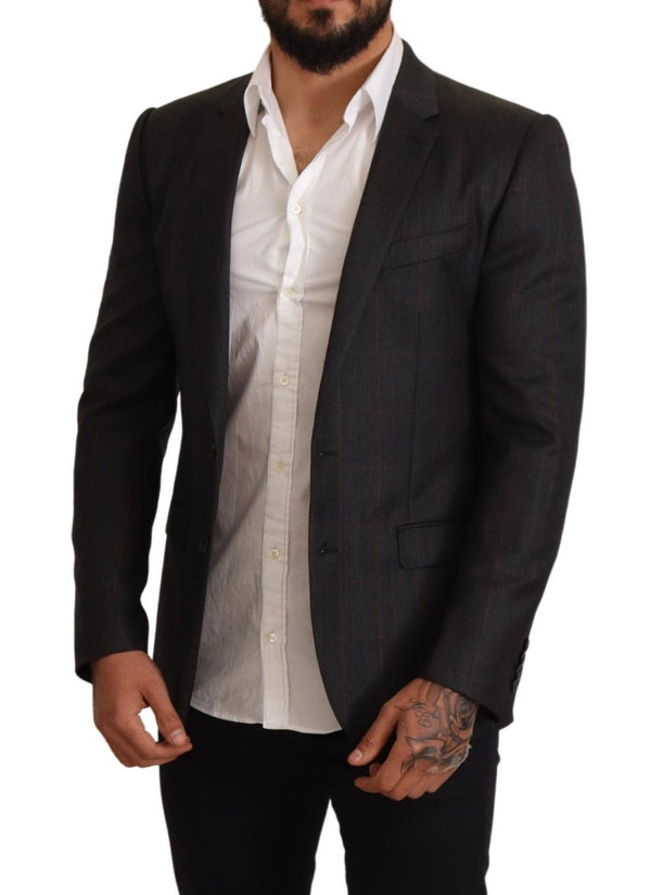 Elegante cheque gris blazer martini blazer