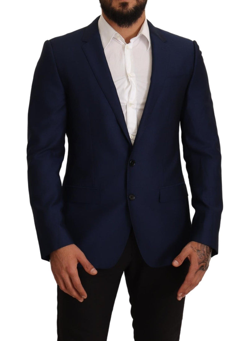 Blazer martini di lana virgin blu navy