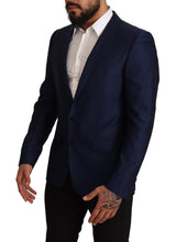 Blazer martini di lana virgin blu navy