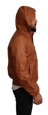 Bomber en cuir marron élégant