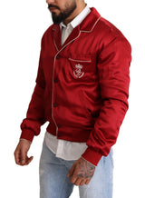 Sumptuous Silk Red Bomber Jacket