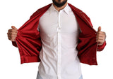 Veste de bombardier rouge de soie somptueuse