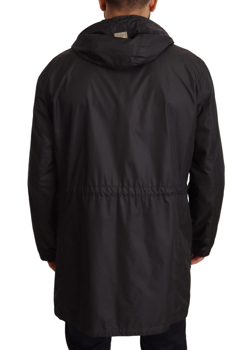 Veste Blouson à capuche noire élégante