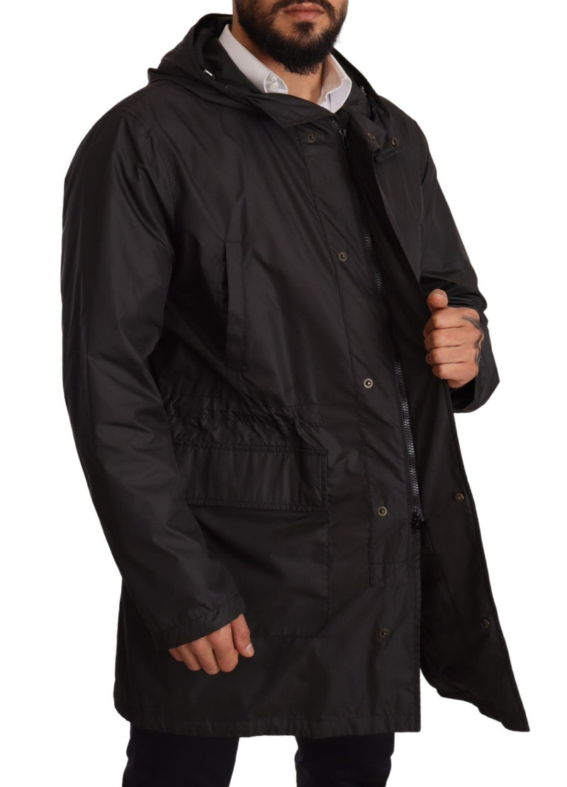 Veste Blouson à capuche noire élégante