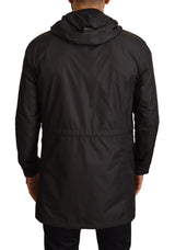 Chic Hooded Blouson Mantel in zeitloser Schwarz