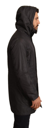 Chic Hooded Blouson Mantel in zeitloser Schwarz