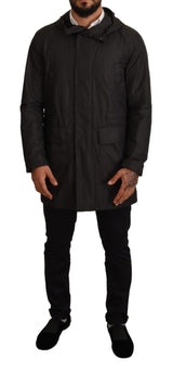 Chic Hooded Blouson Mantel in zeitloser Schwarz