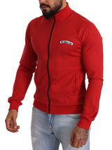 Élélégant pull à zip complet rouge avec motif DG Motor Club