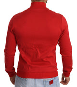 Élélégant pull à zip complet rouge avec motif DG Motor Club