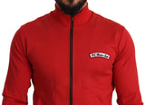 Elegante maglione con zip completo rosso con motivo DG Motor Club