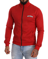 Elegantes rotes Full -Reißverschluss -Pullover mit DG Motor Club Motiv