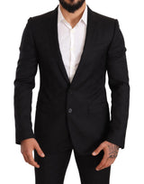 Elegant Martini Black Wool Suit