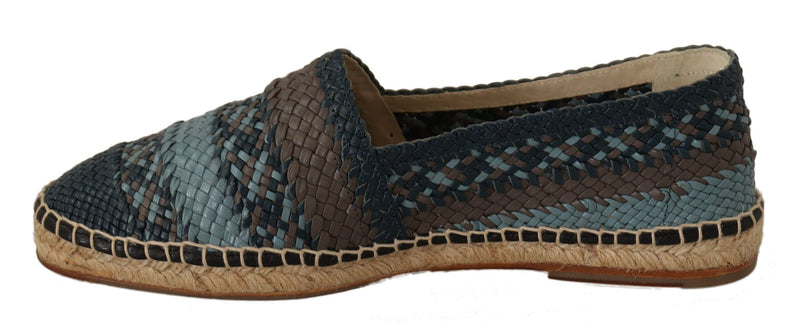 Espadrilles en cuir tissé élégant