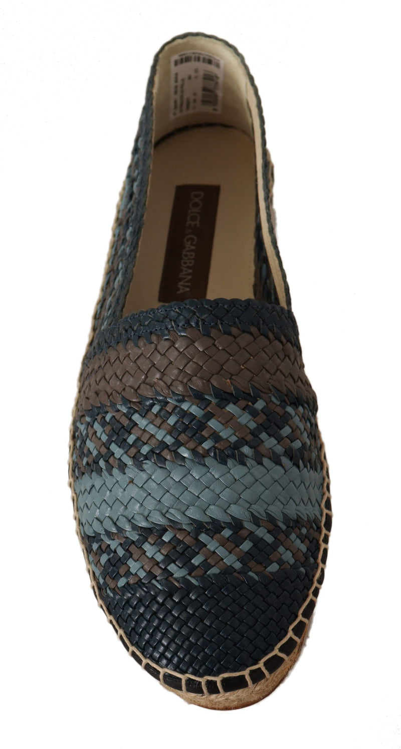 Elegante gewebte Leder -Espadrilles