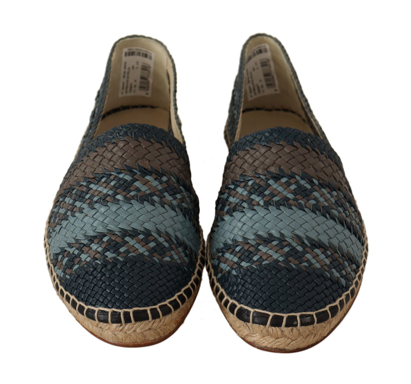 Espadrilles en cuir tissé élégant