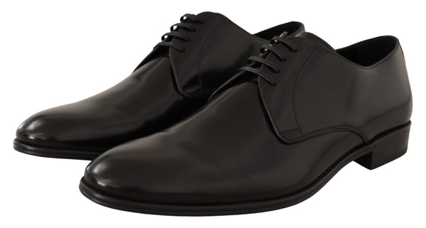 Elegantes zapatos Derby de cuero negro