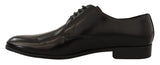 Elegante schwarze Leder -Derby -Schuhe