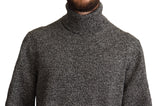 Eleganter grauer Kaschmir -Rollkragenpullover -Pullover