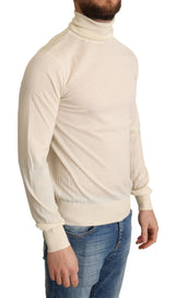 Cream Cashmere Turtleneck Sweater