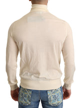 Creme Kaschmir -Rollkragenpullover -Pullover