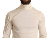 Creme Kaschmir -Rollkragenpullover -Pullover