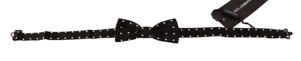 Elegante schwarze Polka Punkt Seidenfliege