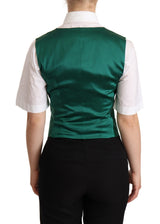 Gilet de mélange de soie verte élégante