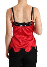 Camisole en dentelle de mélange rouge enchanteur