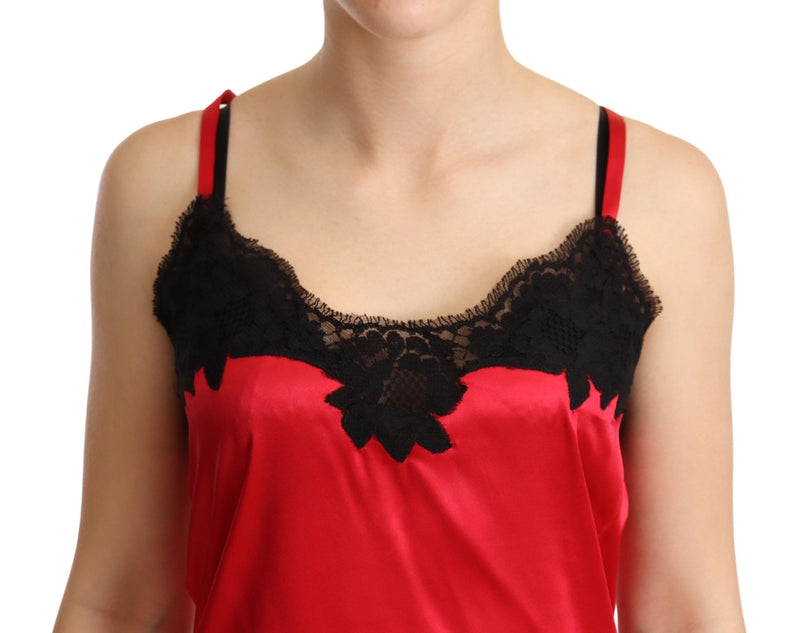 Bezaubernde rote Seide Mischung Spitze Camisole