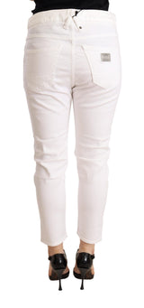 Κομψό λεπτό Fit White Skinny Pants