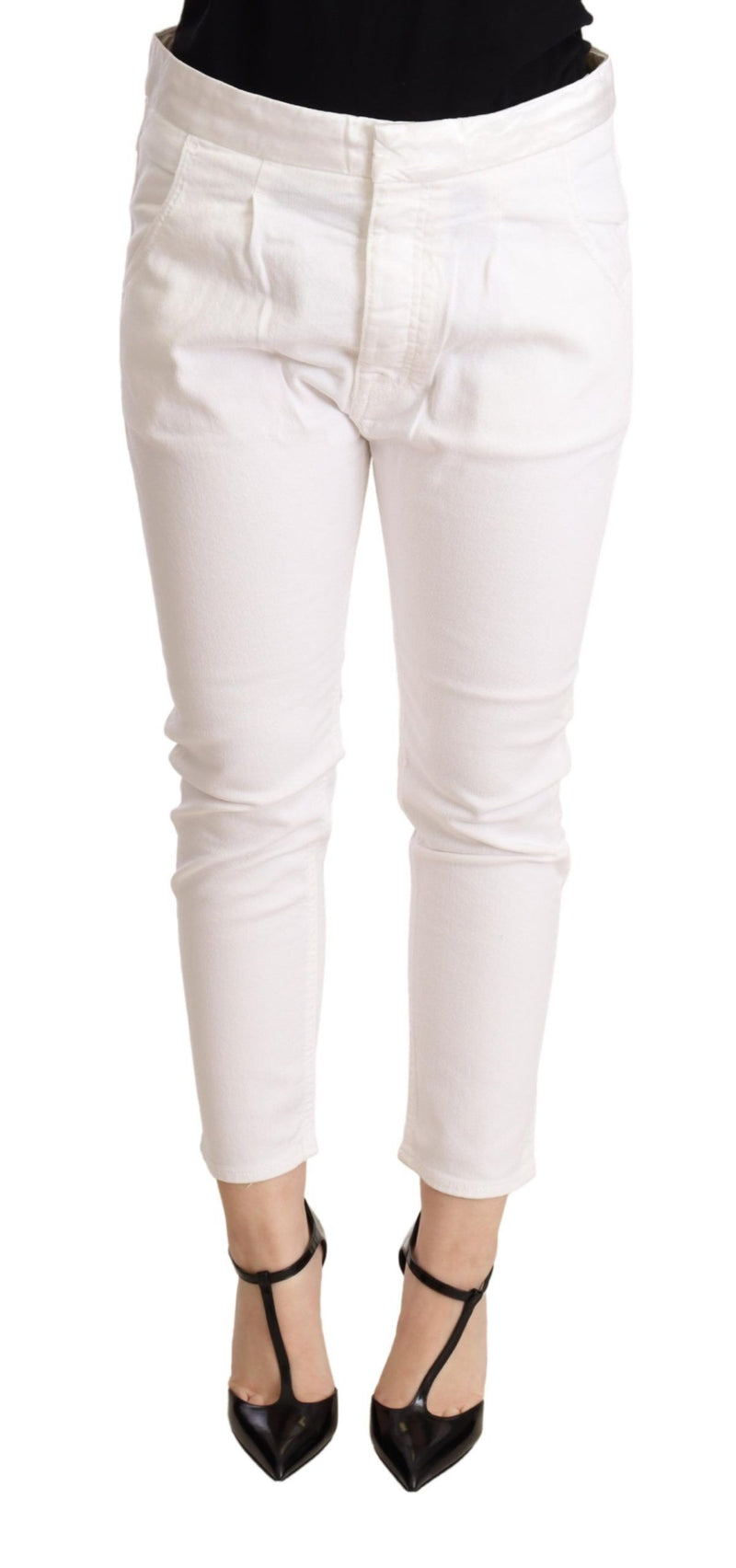 Pantalon skinny blanc élégant slim fit